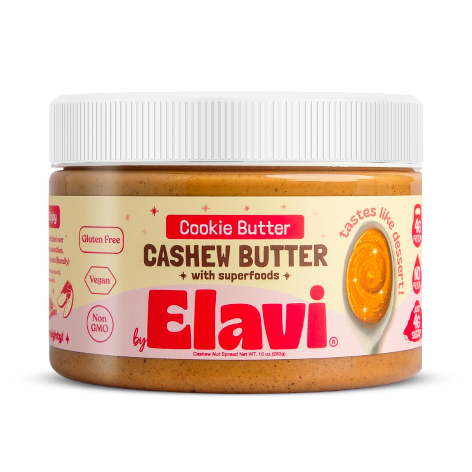 Elavi Cashew Butter - Creamy Cinnamon, 10oz Jar