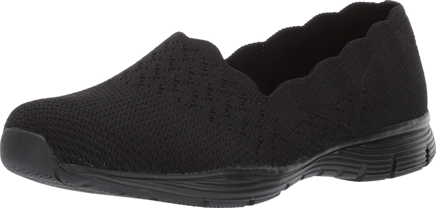 Skechers Women's Seager - Stat - Scalloped Collar, Engineered Skech-Knit Slip-on - Classic Fit