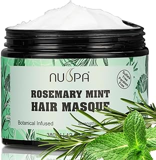 Rosemary Mint Hair Mask For Damaged Dry Frizzy Hair,Against Dryness and Damage, Anti-Break Intensive Bond Repair Deep Conditioning Masque(380ML)