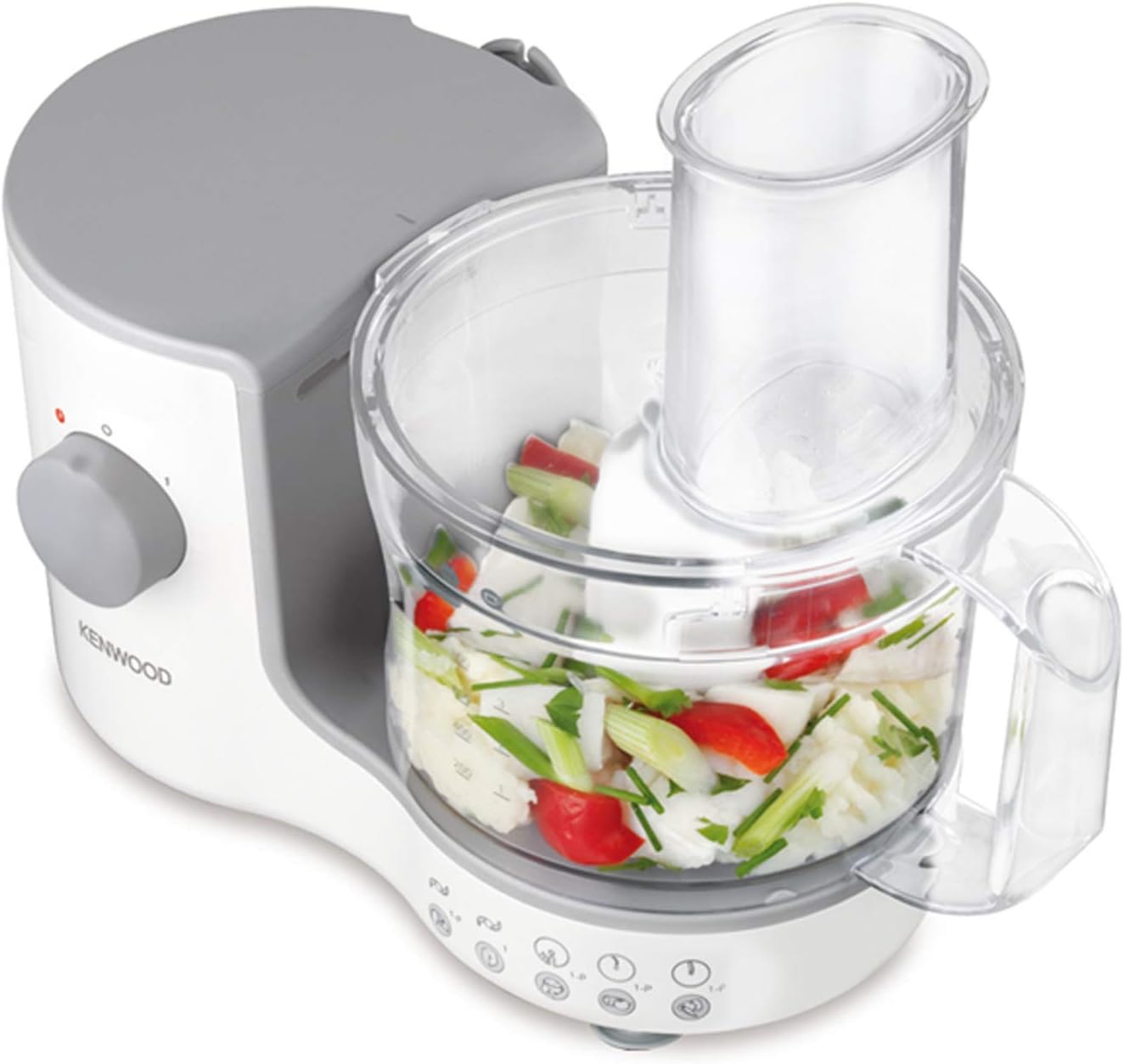 Kenwood Compact Food Processor, 1.4L Bowl, Blender, Emulsifying, Chopping Blade, Shredder Disc 400W, FP120, White