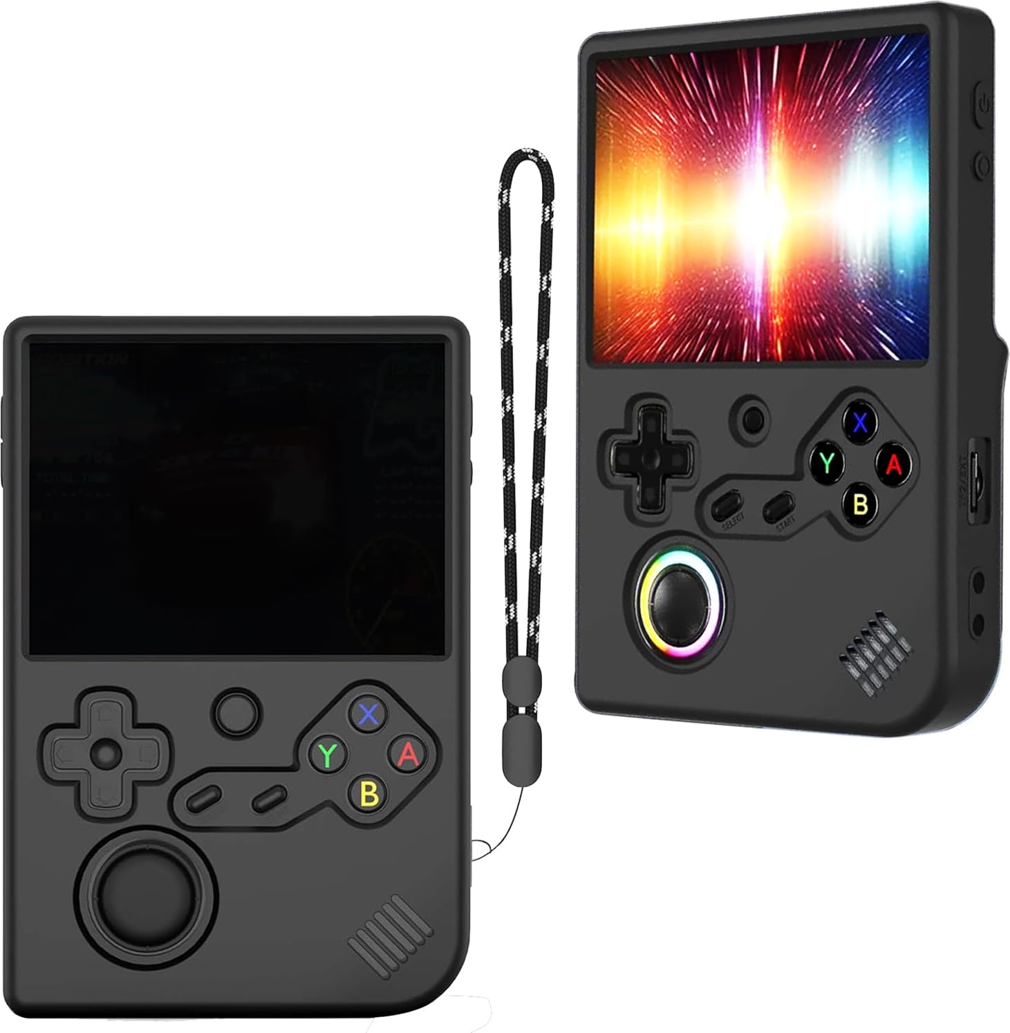 KZIOACSH Case for ANBERNIC RG40XXV, Full Protection Shock-Absorption Soft Silicone Protective Case Protector Lightweight Anti-Fingerprint Anti-Scratch Gaming Console Rugged Skin Cover,Black