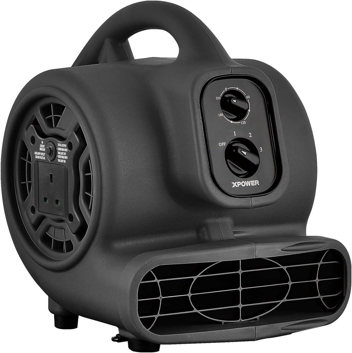 XPower P-230AT Mini Mighty Centrifugal Air Mover Carpet Dryer Floor Fan Blower Stackable Daisy Chain for Water Damage Restoration Janitorial Plumbing Home Use