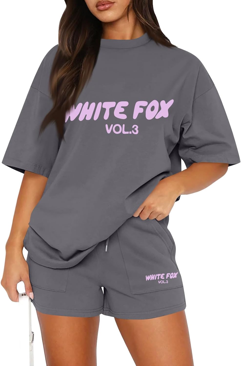 Womens Tracksuit Sets Summer 2 Piece Outfits Causal Oversized Loose T-Shirt & Shorts, Short Sleeve Pullover Sweatshirt and Sweatpants Jogger Plain Loungewear Gym Activewear