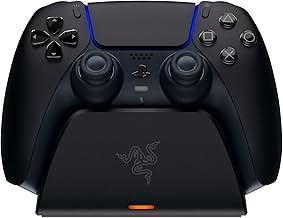 Razer Quick Charging Stand for PlayStation 5: - Curved Cradle Design - Matches PS5 DualSense Wireless Controller - One-Handed Navigation - USB Powered - Black (Controller Sold Separately)