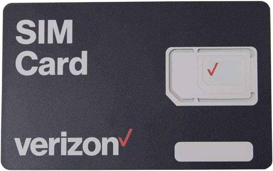 Verizon Wireless 4G LTE SIM Card - All 3 Sizes (3-in-1), Nano/Micro/Standard Sizes (4FF / 3FF / 2FF)
