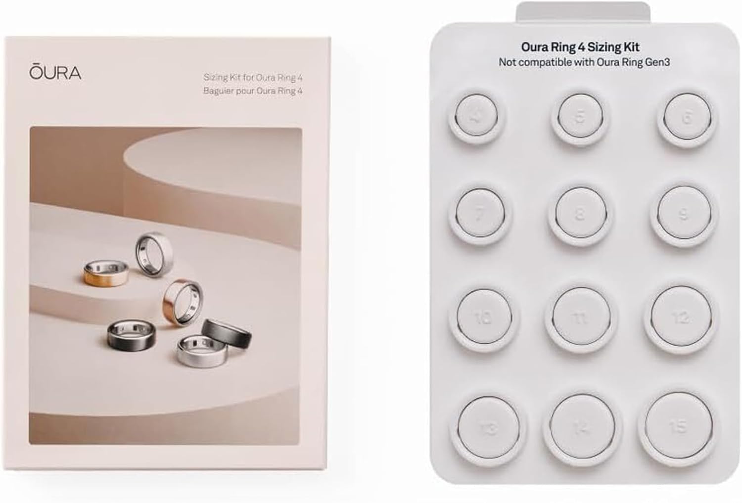 Oura Smart Ring 4 sizing kit | Non-standard fit - size before you buy - measure for best comfort and accuracy - receive credit for purchase
