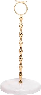 Y Luxe White-Gold Marble Countertop Paper Towel Holder - Elegant Kitchen/Bathroom Accessory -Standing Paper Towel Holder, Kitchen Paper Towel Roll Holder- for Bathroom Kitchen Countertop
