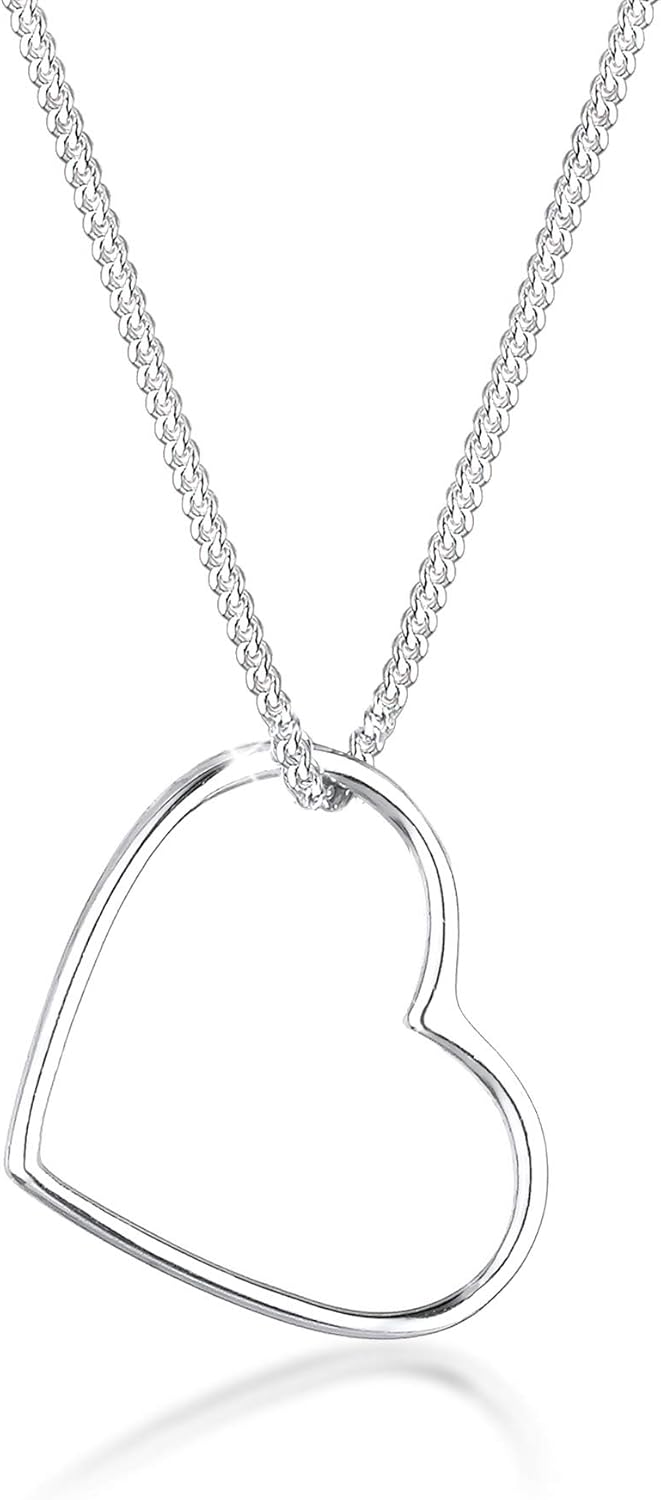 Elli Necklace Women Heart Pendant Filigree in 925 Sterling Silver