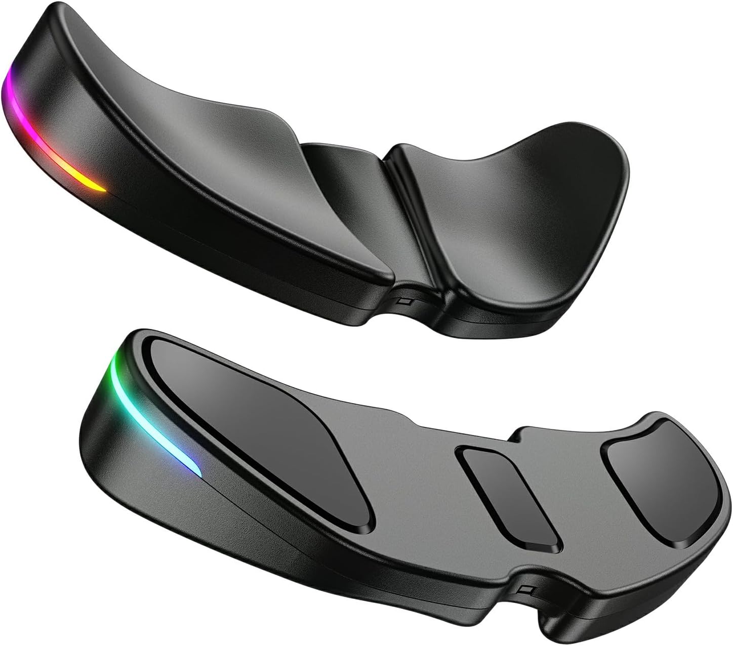 HornsX1 Right-Handed RGB Ergonomic Gliding Palm Rest for Mouse, Wrist Rest Pad, 3 RGB Lighting Modes, Reduce Wrist Pain, Anti-Fatigue, for Gaming/Office Work Casual Use - Black2, 1 PCS