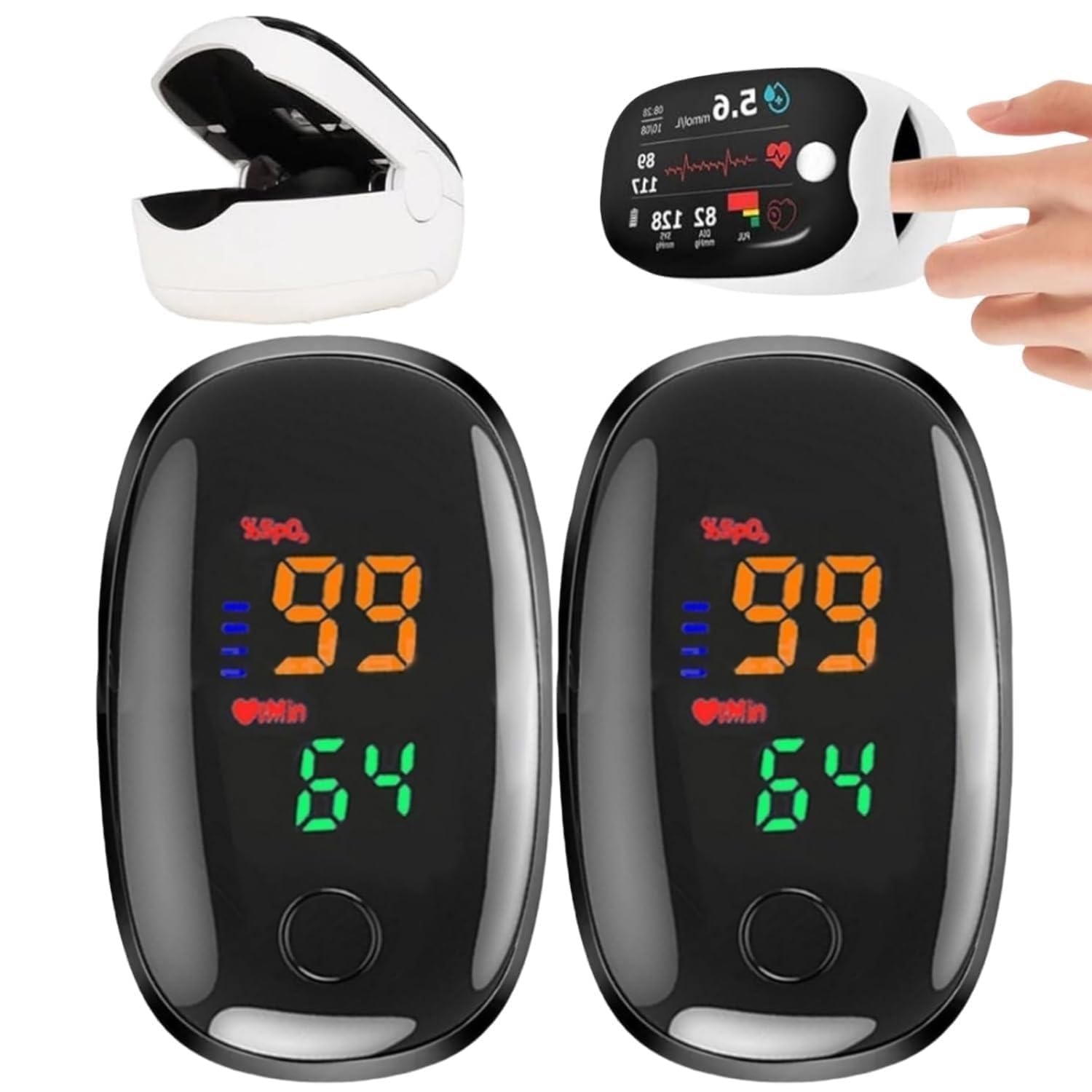Non Invasive for Meter-Glucose monitor no pricking glucose meters, 2025 Upgraded Blood Sugar Monitors for Home or Outdoor Use-2PCS-W1 A