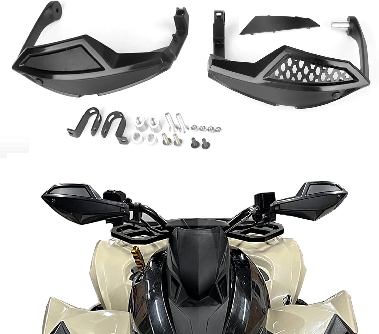 ATV Handguards Wind Deflectors Kit with Mount, Handlebar Guard Air Protector Accessories for Can-Am Outlander 500 570 850 1000R MAX Renegade 2013-2024, Replace 715001706 + 715001378