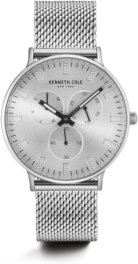 Kenneth Cole Men's KC14946013 Silver Stainless-Steel Analog Quartz Fashion Watch