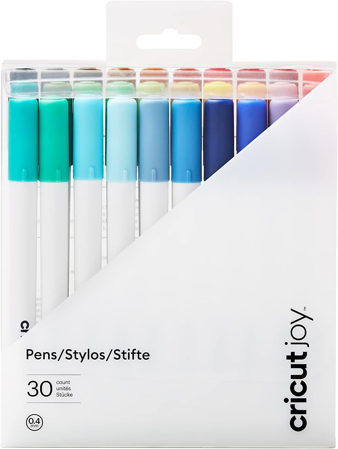 Cricut Joy Porous Point Pens, Stick, Fine 0.4 mm, Assorted Ink, White Barrel, 30/Set