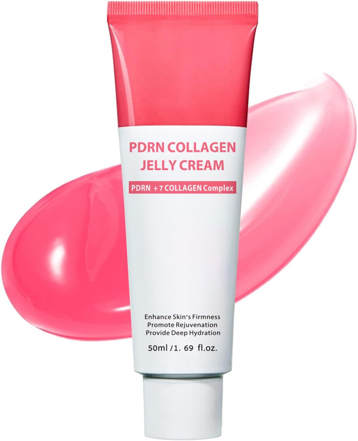 PDRN Collagen Jelly Cream - Korean Anti Aging Skin Care with 7 Collagen Complex & Niacinamide, Revitalift Filler Face Cream for Deep Hydration, Glass Skin Glow, 50ml