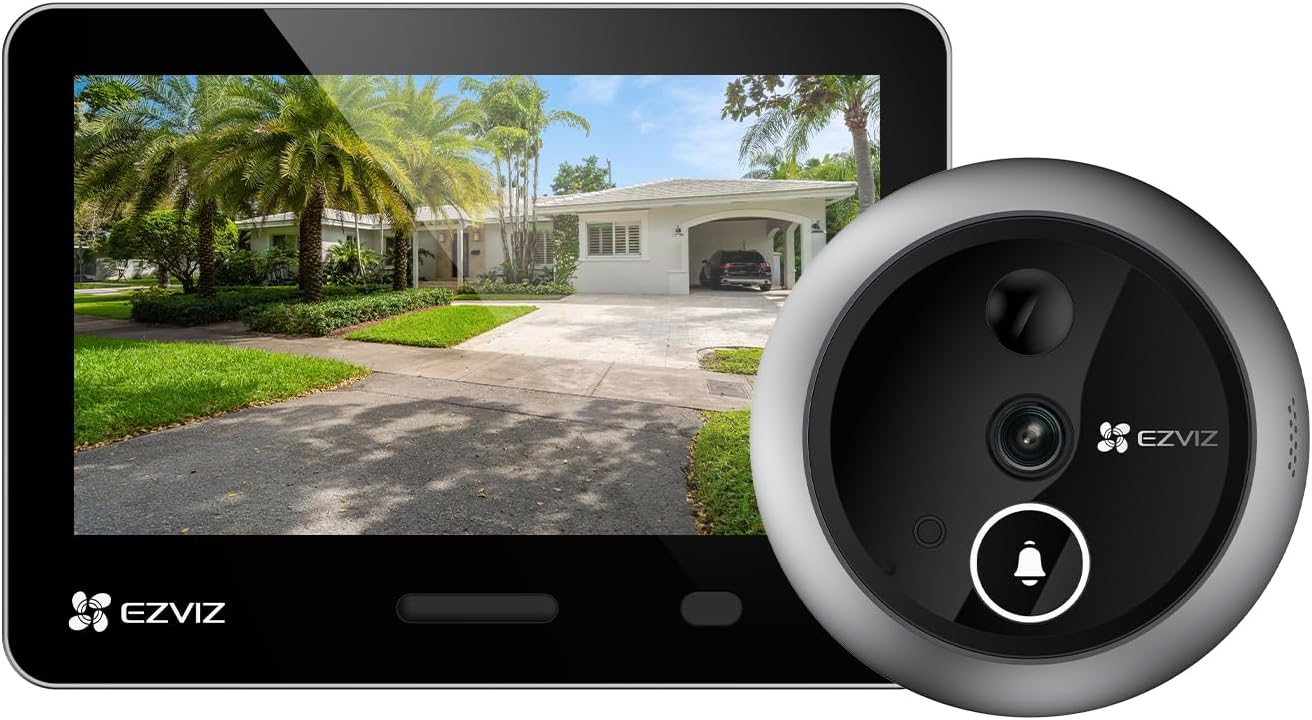 EZVIZ Battery Video Door Viewer, Facial Recognition, 4K, Two-Way Audio, EP4