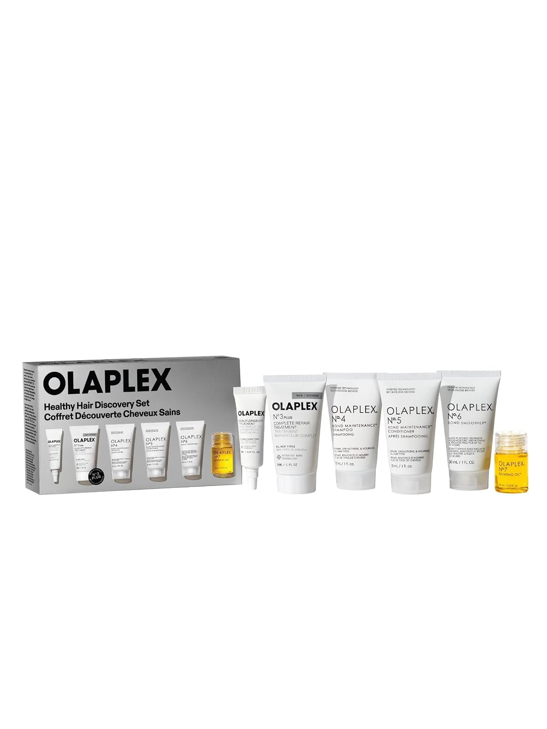 Olaplex Healthy Hair Discovery Travel Friendly Set: Cleanse, Hydrate, Treat and Style Hair | Reduce Breakage and Boost Shine & Softness | For Coily, Curly, Straight, & Wavy