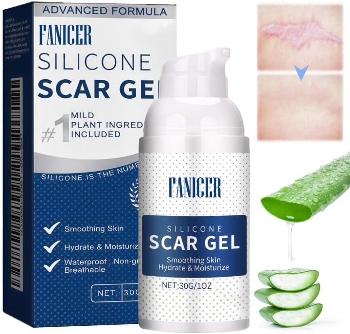 Silicone Scar Gel, Effective Scar Cream, Advanced Scar Removal Cream for Reduces Burn, Acne, Stretch Mark, Surgery and C Section Scars, Aftercare for Scar Removal, Improvement of Scar Appearance,30g
