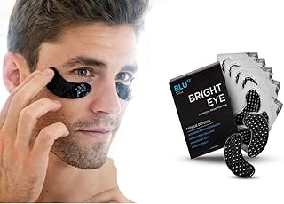Mens Activated Charcoal Eye Patches, Anti-Wrinkle, Energizing Eye Masks, Eliminates Wrinkles, Puffiness, & Dark Circles (Pack of 5 Treatments)