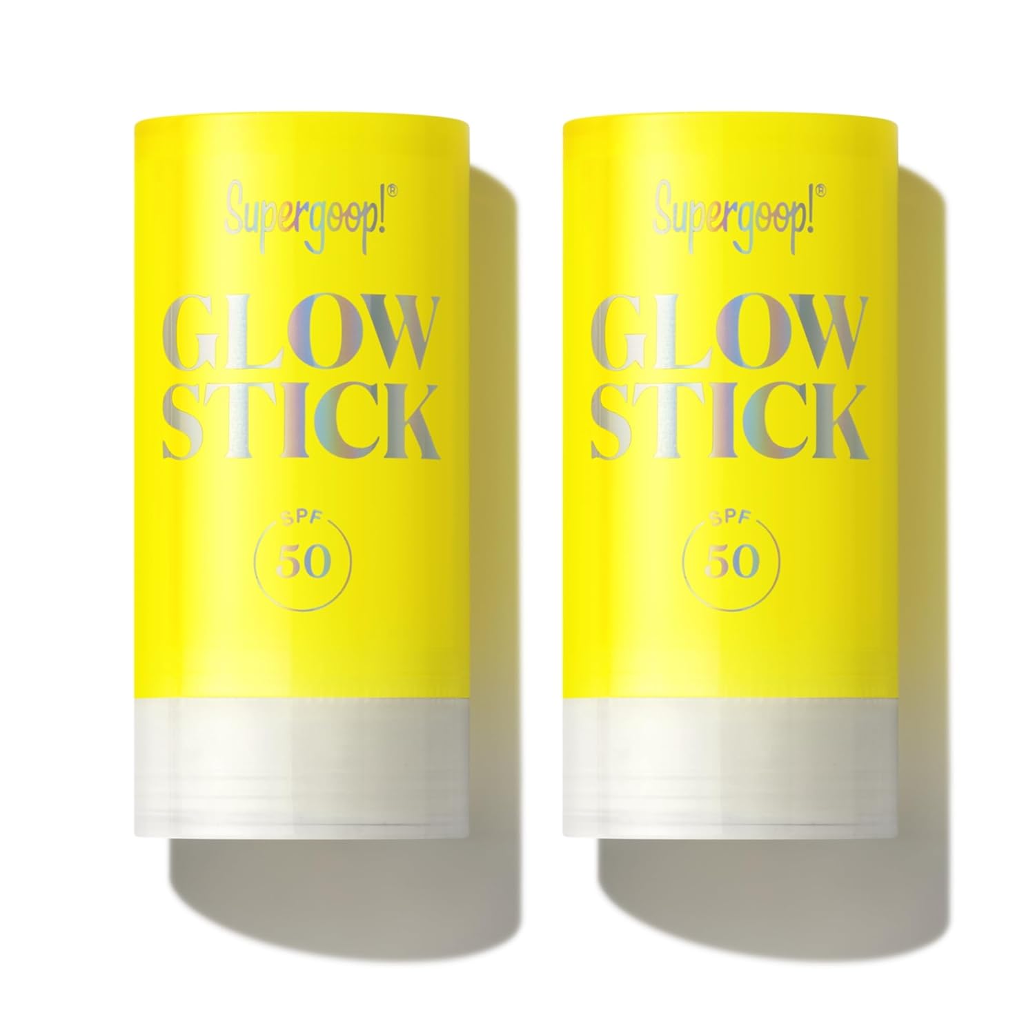 Supergoop! Glow Stick - 0.7 oz, Pack of 2 - SPF 50 PA++++ Dry Oil Sunscreen Stick for Face & Body - Hydrates for a Healthy Glow - Mess Free, Travel Friendly