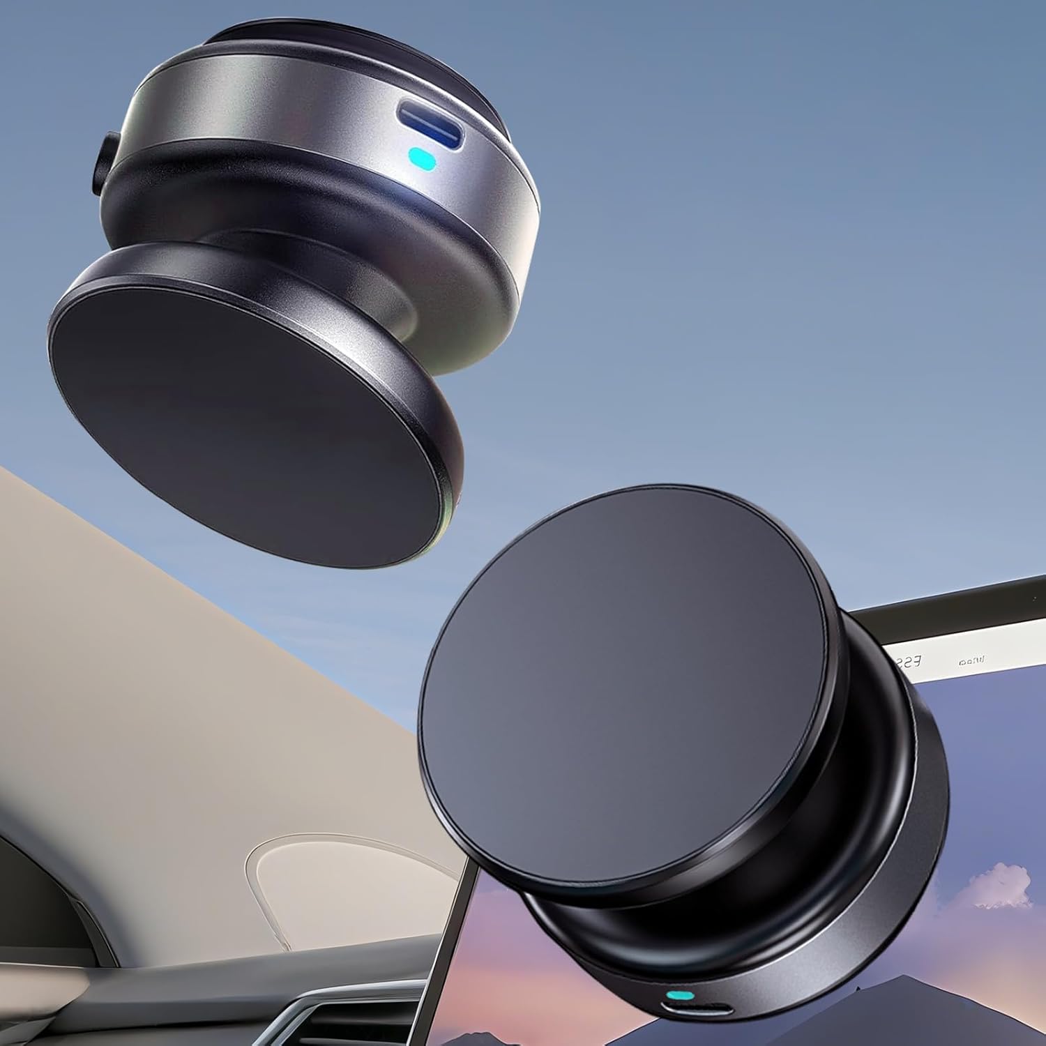 Hands-Free Stable Anti-Shake Electric Suction Cup Phone Mount, 360 Adjustable Vacuum Magnetic Car Phone Holder for Car Vlogging Travel, for Magsafe iPhone 16e 16 Pro Max 15 14 13