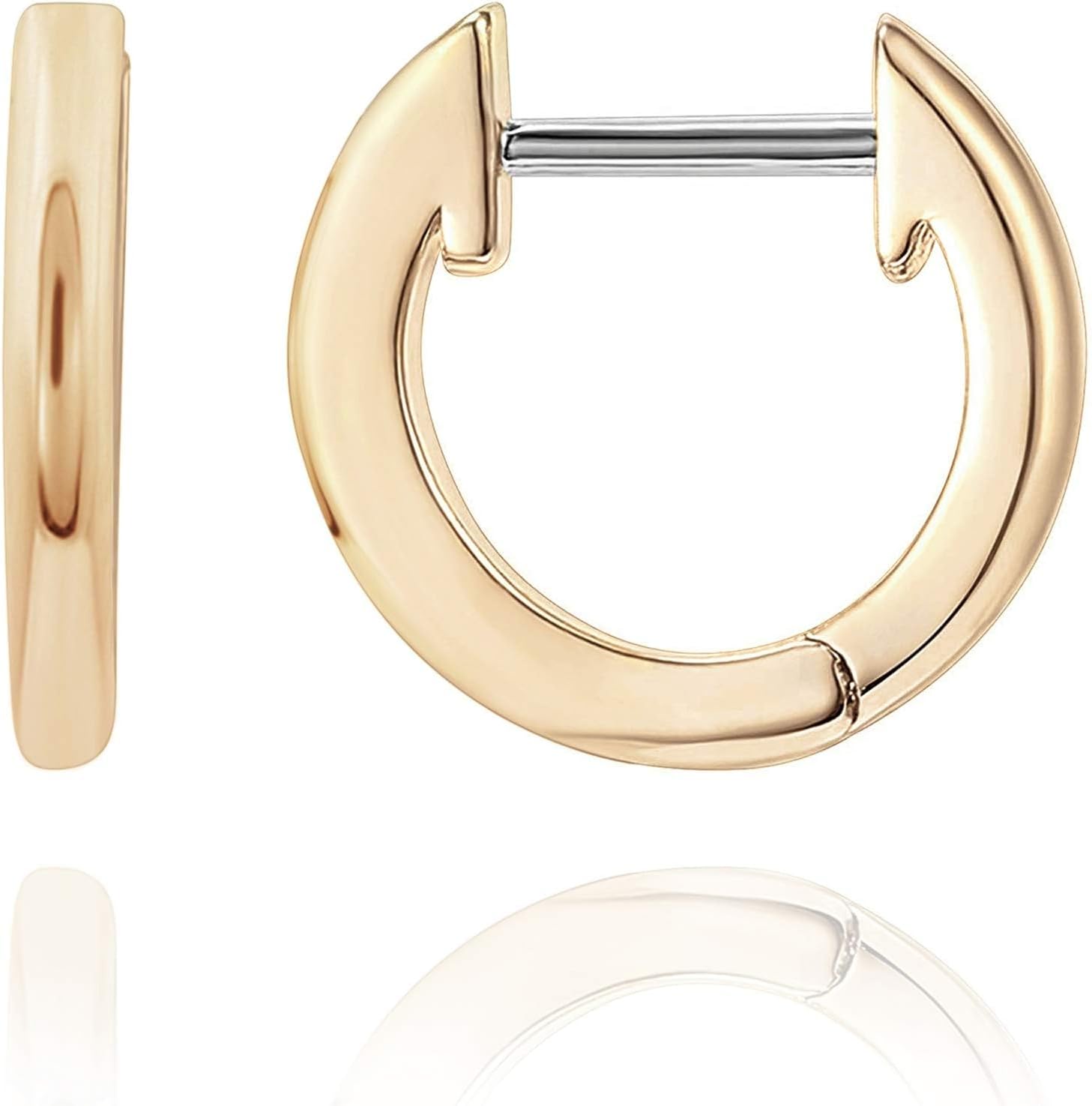 PAVOI Women's 14K Gold Plated Cuff Earrings Huggie Stud | Small Hoop Earrings