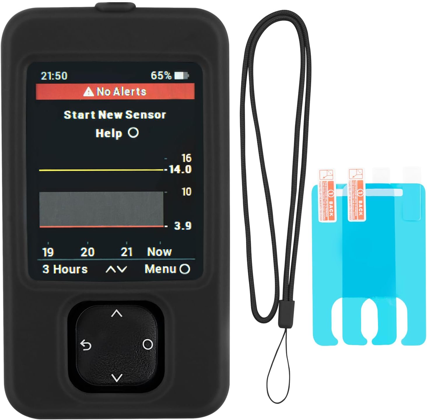 Dexcom G7 Receiver Case with Neck Lanyard and 2PCS Screen Protector (Black)
