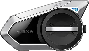 Sena 50S Motorcycle Jog Dial Communication Bluetooth Headset w/Sound by Harman Kardon Integrated Mesh Intercom System Premium Microphone & Speakers, Single