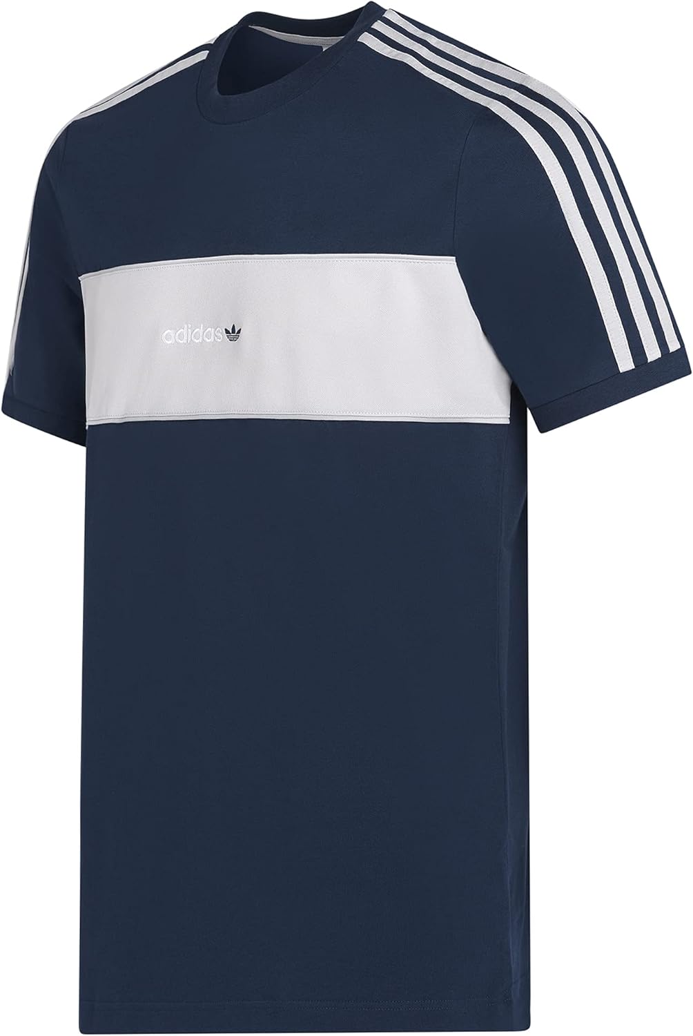 adidas Originals Mens T Shirt Crew Neck Trefoil Logo Tee Blue GK9692 (Small)