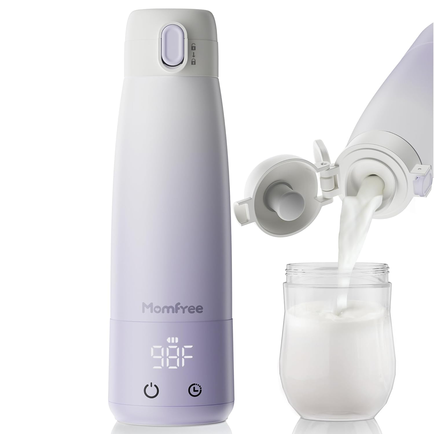 Baby Milk Warmer for Breast Formula: Cordless Portable Heating Bottle with Smart Touch LED Temperature Control | Fast Warming & Long-Lasting Battery - 12 OZ Large Capacity