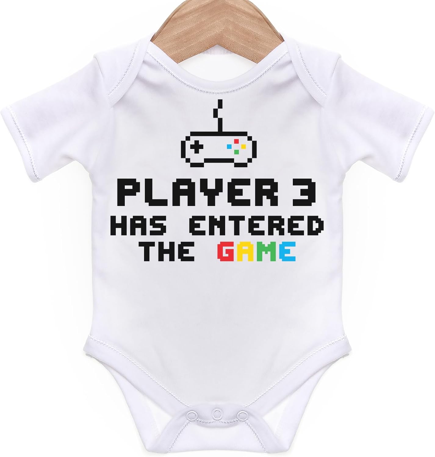 ART HUSTLE Player 3 Has Entered The Game Short Sleeve Bodysuit/Baby Grow For Baby Boy Or Girl