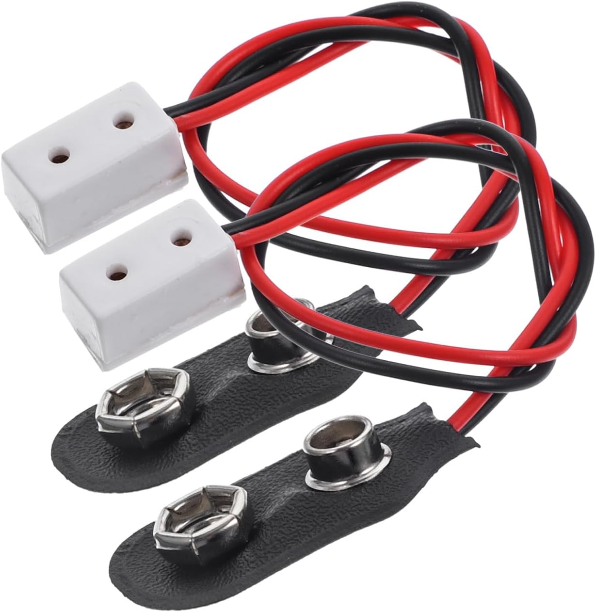 2pcs Doll House Miniature 9V Battery Connection Wire, 15cm Power Supply Cable for Dolls House Lights, Assorted Colors, Metal and Plastic, 1:12 Scale, Ideal for Dollhouse Lighting Kit