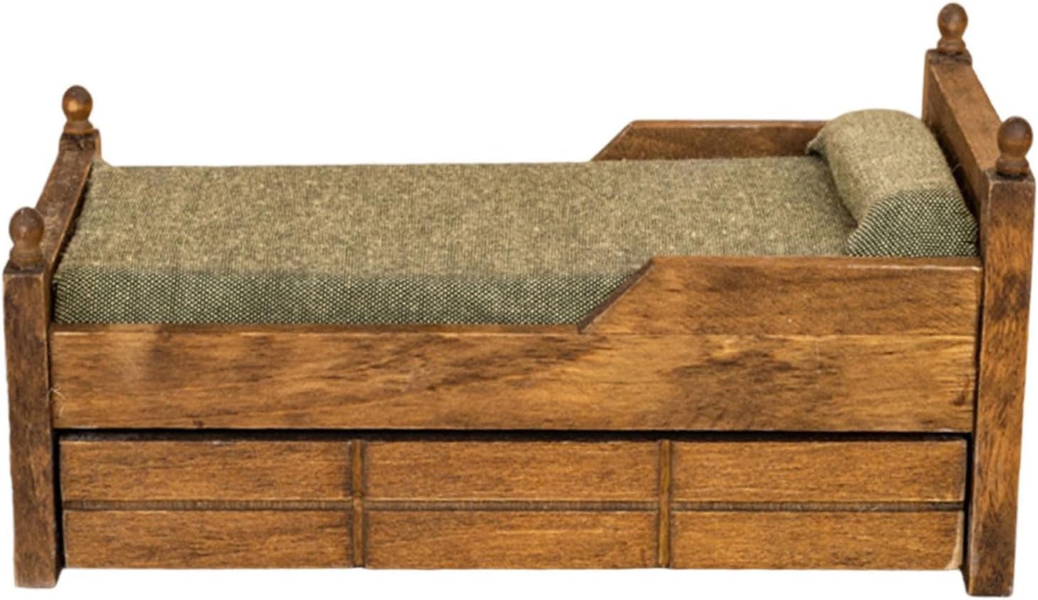 Modern Miniature Bedroom Set For Dollhouses 1:12 Scale With Sponge Pad And Wooden Drawer Design Tested Kids Craft Furniture