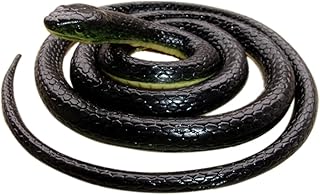 Brandon-super Realistic Rubber Black Snake 52 Inch Long Scare Toy