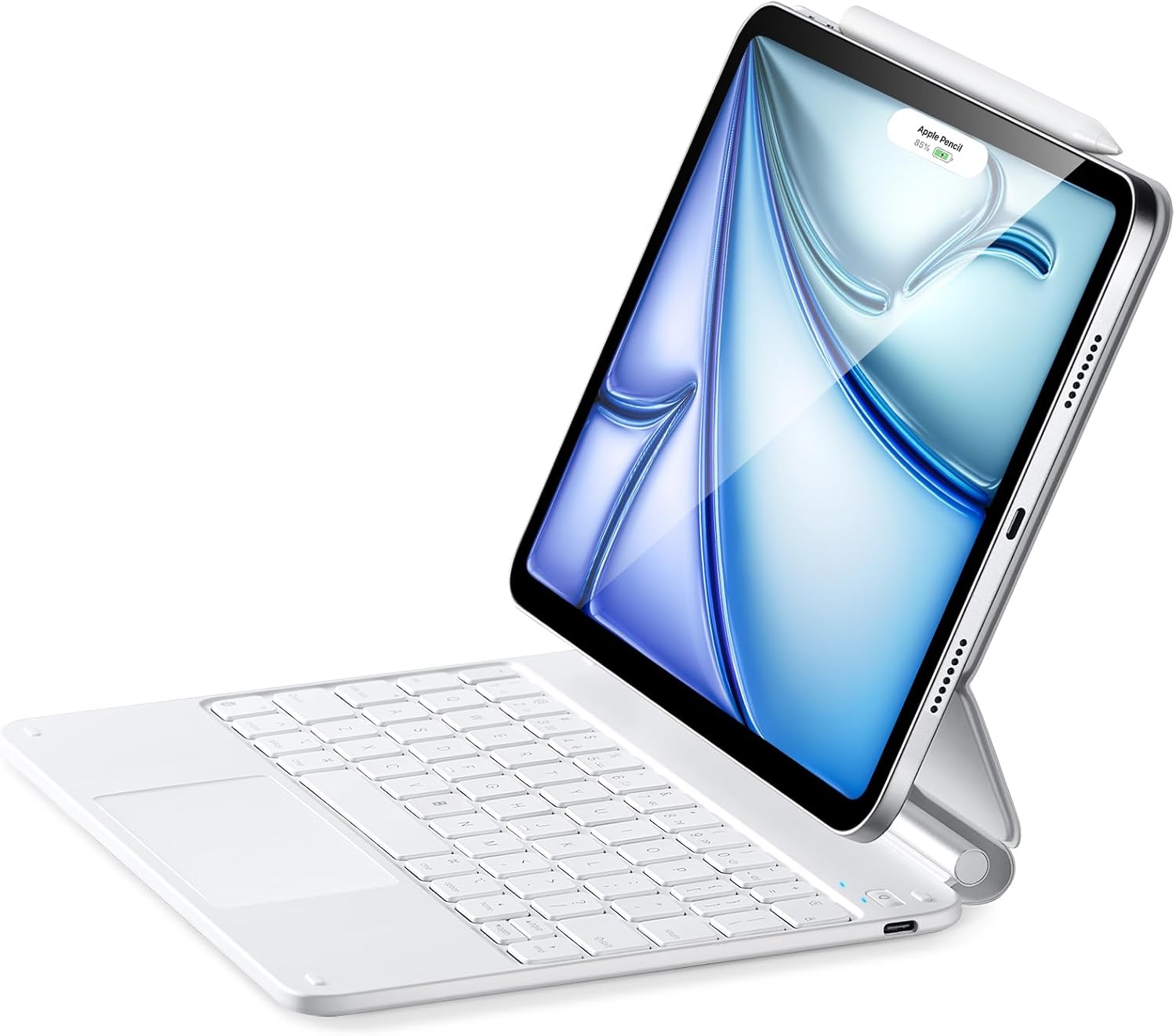 ESR iPad Air 11 inch Case with Keyboard (M3/M2, 2025/2024), iPad Pro 11 (4th/3rd/2nd/1st Gen) & Air 5/4th Magic keyboard Case, Easy-Set Floating Cantilever Stand, Precision Multi-Touch Trackpad, White