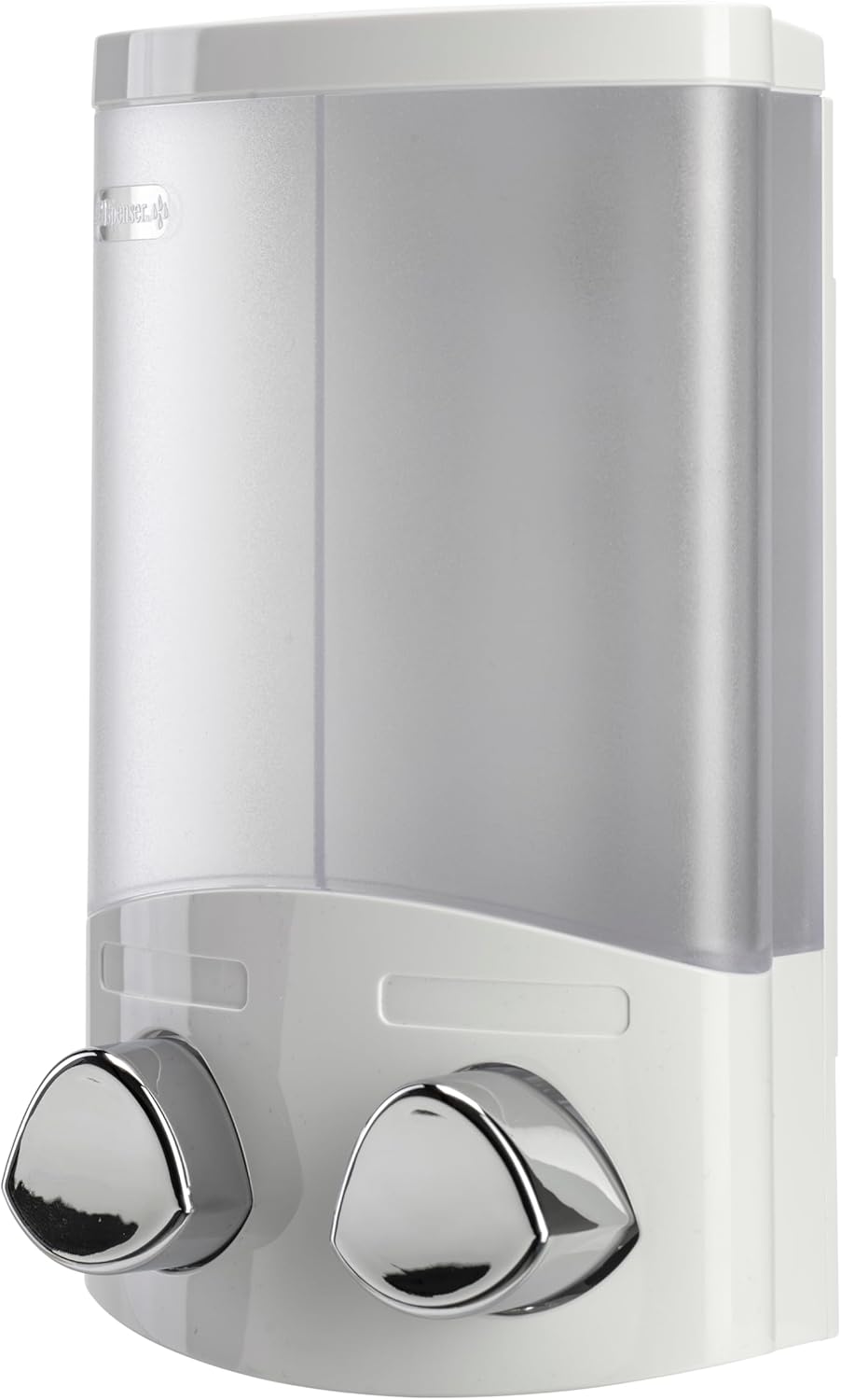 Croydex Wall Mounted Soap Dispenser - Eliminates Shower Clutter, Easy to Refill and Has a Pre-Measured Pump for Your Shower Gel, Shampoo and Conditioner, Mount On Corner or Flat Wall (White, 2x320ml)
