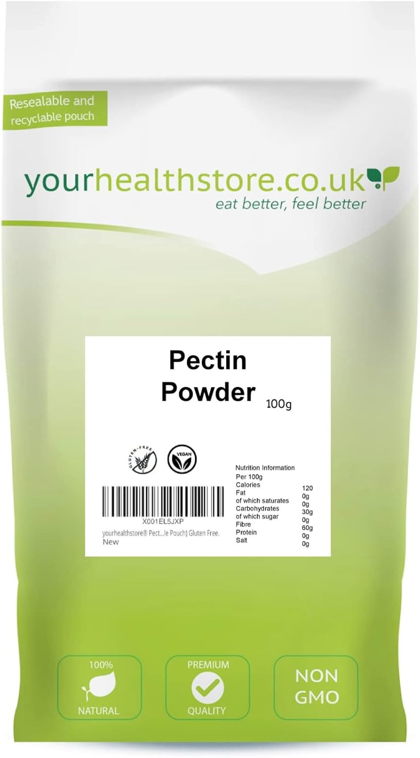 yourhealthstore Pectin Powder 100g, Premium Quality, Gluten Free, Non GMO, for Jam and Marmalade Making.