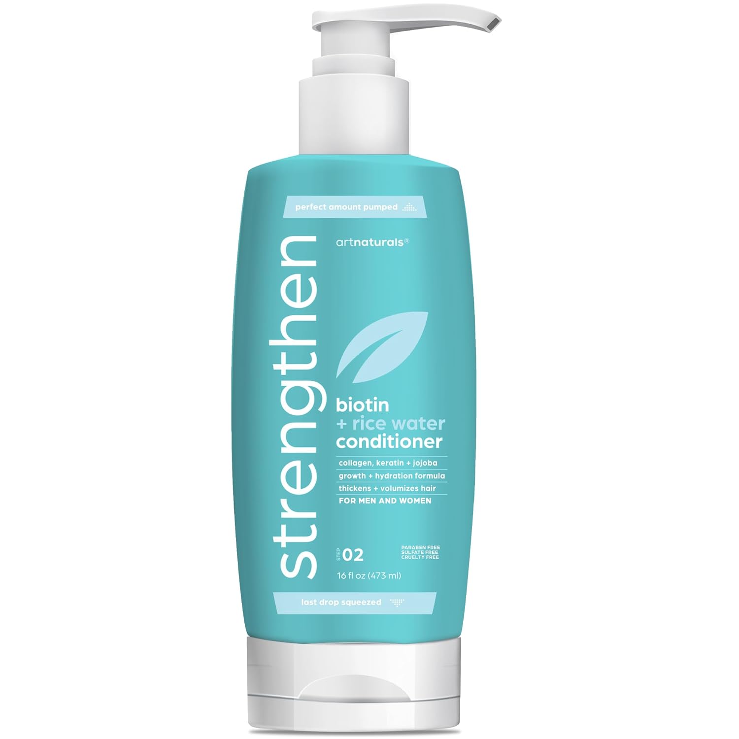artnaturals RiceWater + Biotin Conditioner - (16 Fl Oz / 473ml) - Sulfate Free – Dual Bottle - Made with Banana, Quinoa, and Coconut to Promote Strength, Shine, and Growth