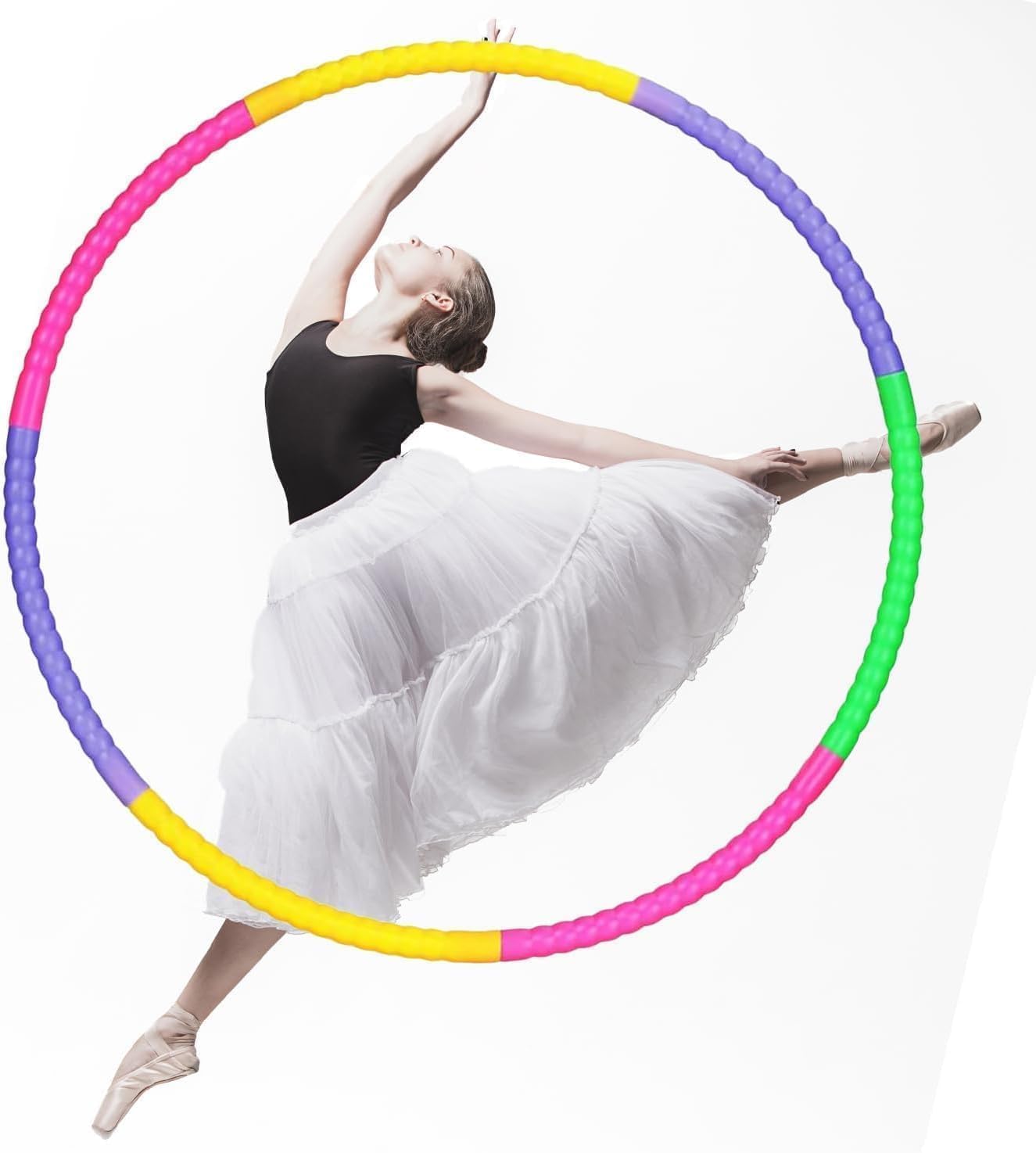 Adjustable Hula Hoop – 7-Section Detachable Weighted Fitness Hoop for Adults, Soft Foam Padded for Comfort, Easy to Assemble & Portable, Home Workout, Exercise & Weight Loss Training