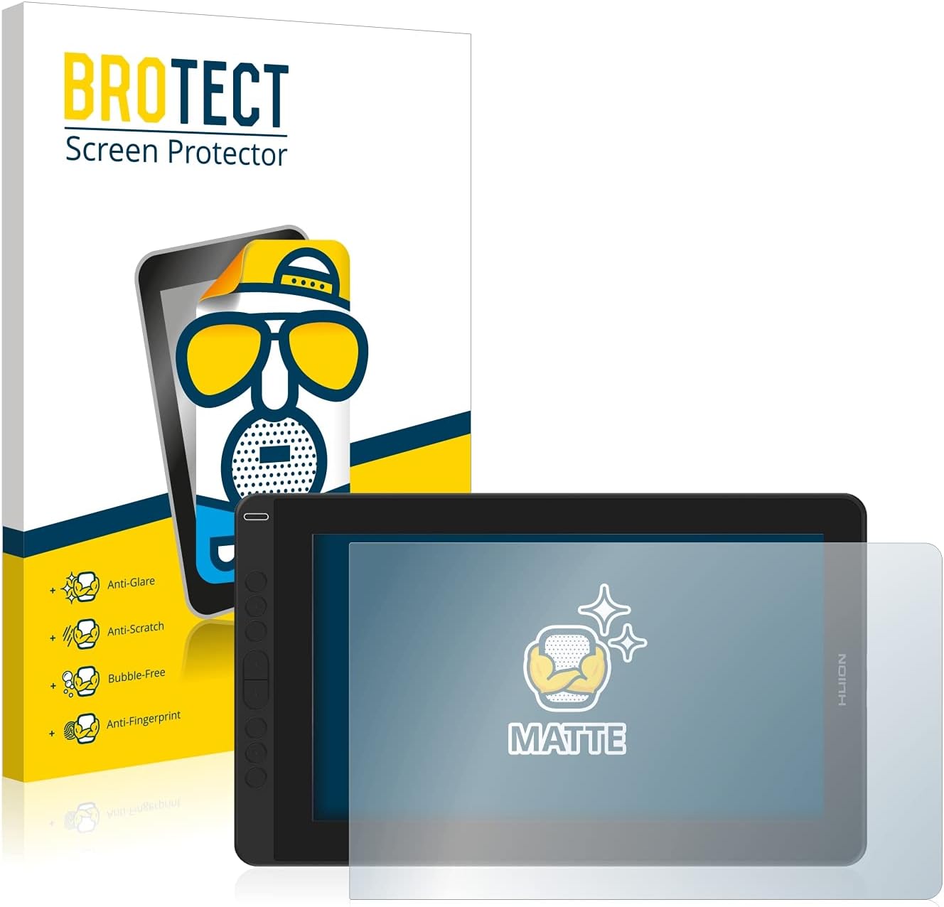 brotect Screen Protector Anti-Glare compatible with Huion Kamvas 13 Screen Protector Matte, Anti-Fingerprint Protection Film