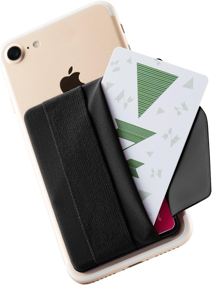 Sinjimoru Phone Grip Card Holder with Flap, Adhesive Card Holder, Finger Strap for Phone, Sinji Pouch B-Flap