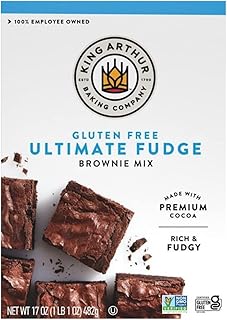 King Arthur Gluten Free Fudge Brownie Mix: Rich, Chocolatey Dessert for Celiac and Non-GMO Diets - Certified Kosher Baking Mix, Easy to Prepare, 17 oz Box for Delicious Homemade Brownies