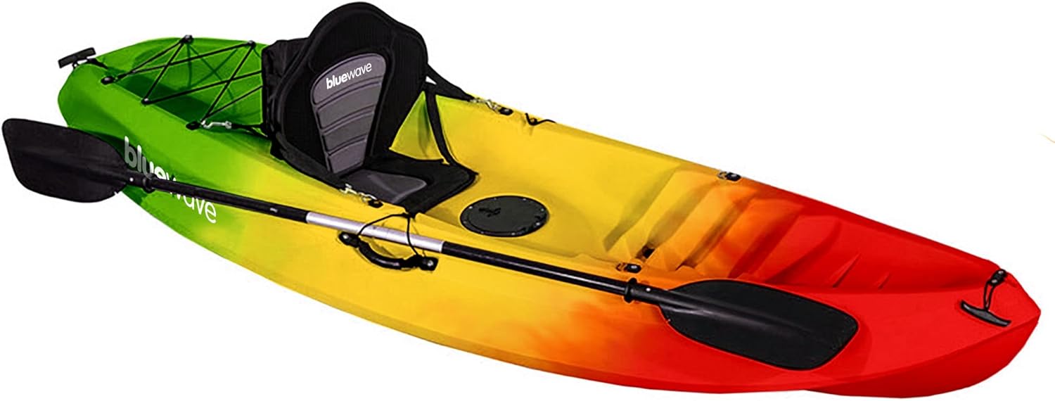 Bluewave Discovery Rasta Sit On Top Touring Kayak – Stable & Manoeuvrable – Deluxe Seat & Paddle Package