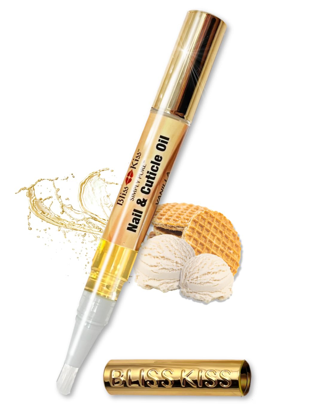 Bliss Kiss Simply Pure Cuticle Oil Pen, Vanilla, 1 Count