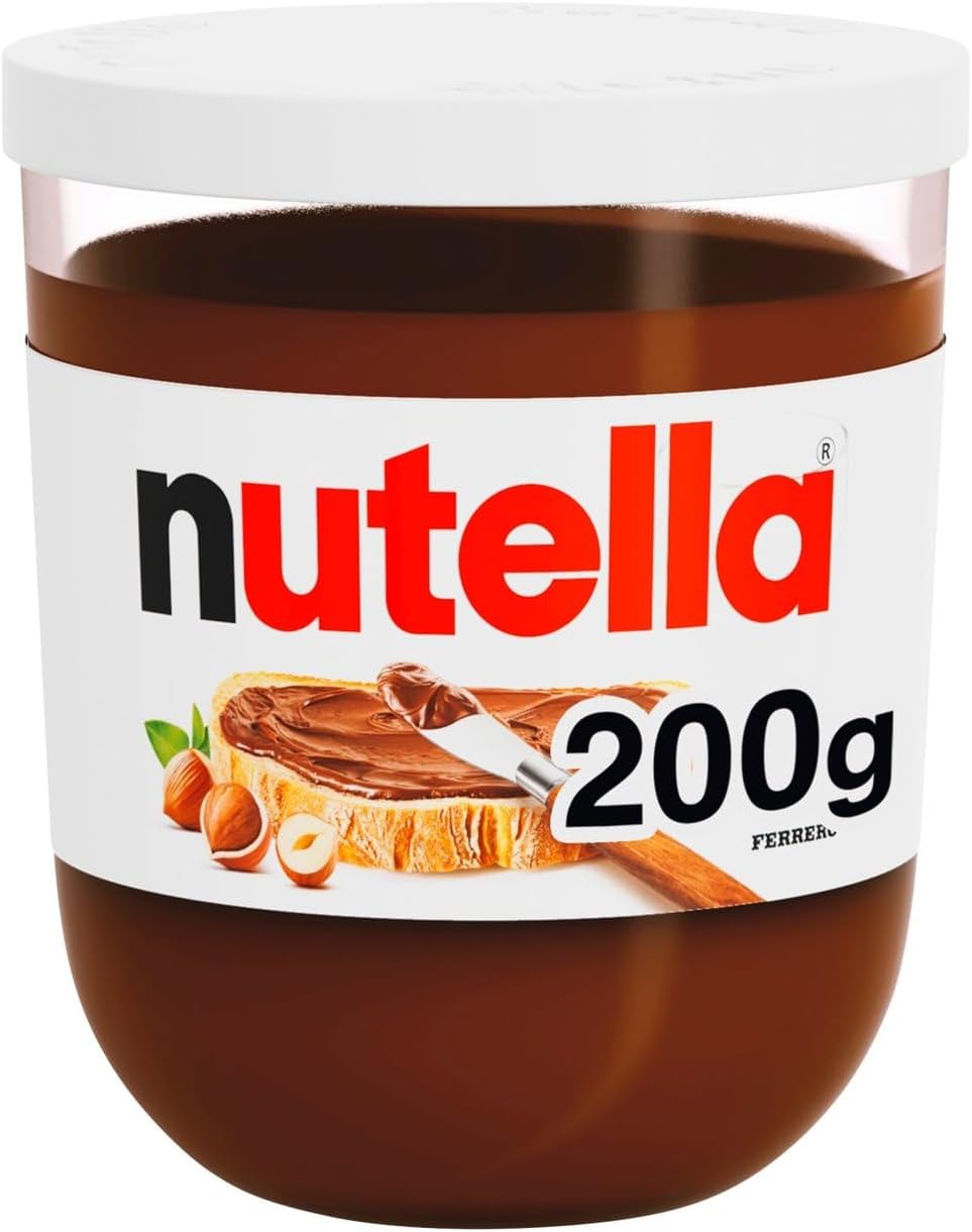 Nutella Hazelnut Chocolate Spread with Hazelnut, Pancakes, Breakfast, Snacks, Unique Recipe for a Smooth Texture and an Unmistakable Taste, 1x 200g Jar