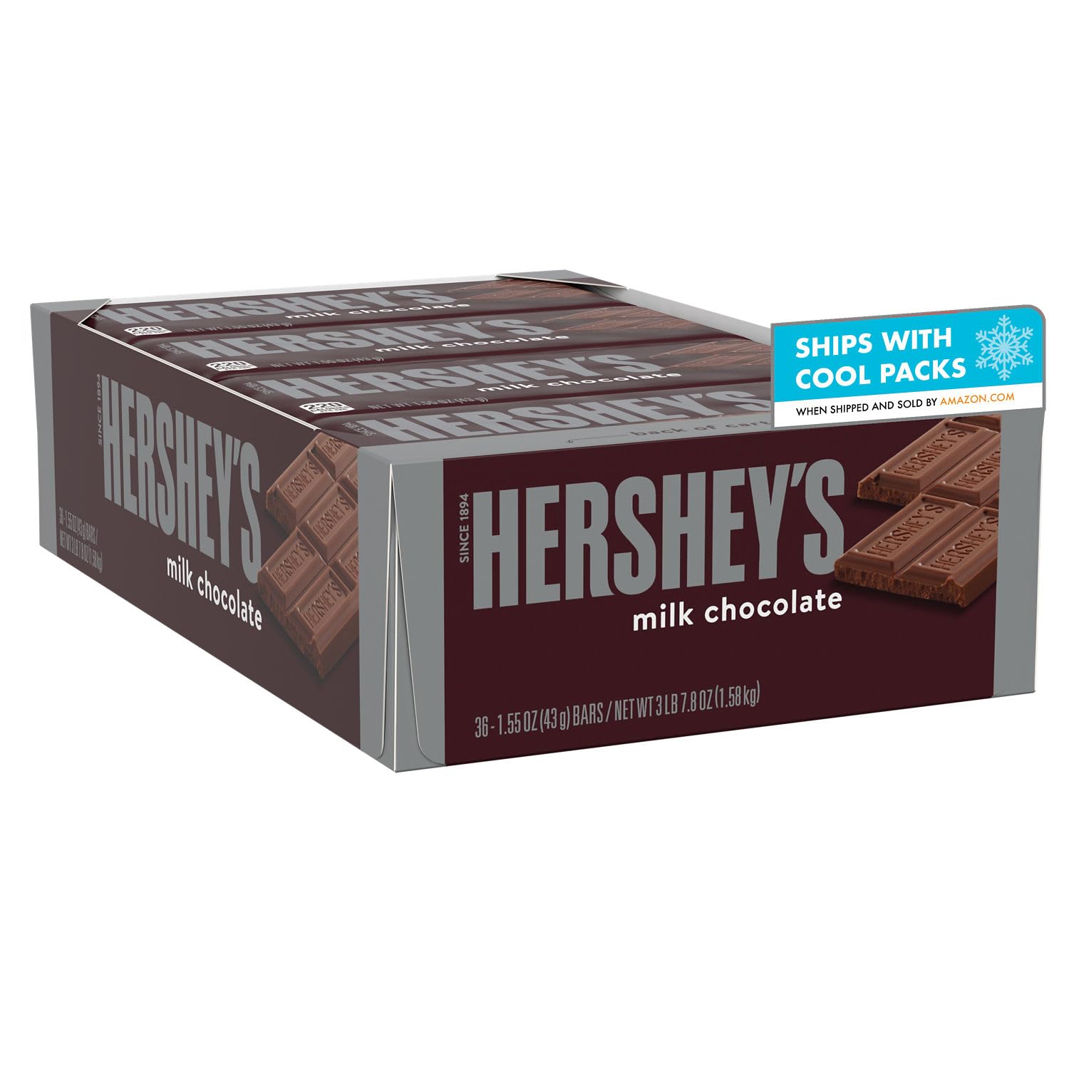 HERSHEY'S Milk Chocolate Candy Bars, 1.55 oz (36 Count)