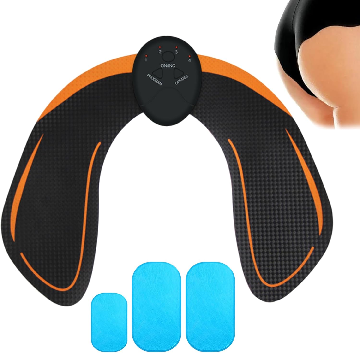 MADGININE EMS Muscle Stimulator, Buttock Muscle Stimulator, Electronic Muscle Stimulator, Booty Trainer Hip Buttock Toner Trainer for Men and Women Abdomen Arms Legs and Buttocks Body Workout