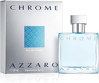 Azzaro Chrome Eau de Toilette - Fresh Aquatic Mens Cologne - Citrus, Woody, Musky Fragrance -Fresh Notes of Bergamot - Everyday Wear - Classic Summer Beach Scent - Luxury Perfumes for Men