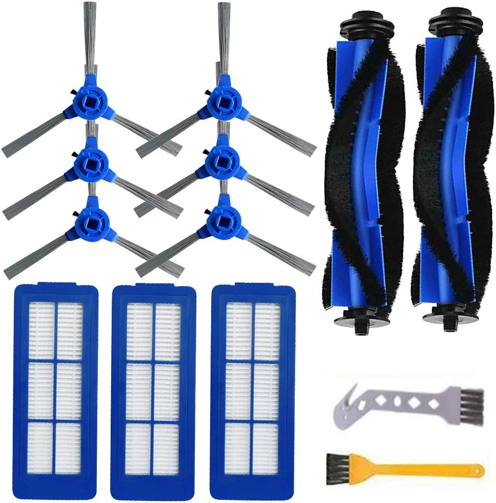 Accessories Kit Replacement Part For Eufy RoboVac 11s Max, 15C Max, 30C Max, G10, G30 For Hiraliy Vacuum Cleaner, 2 Main Roller Brush 6 Side Brush 3 Filter