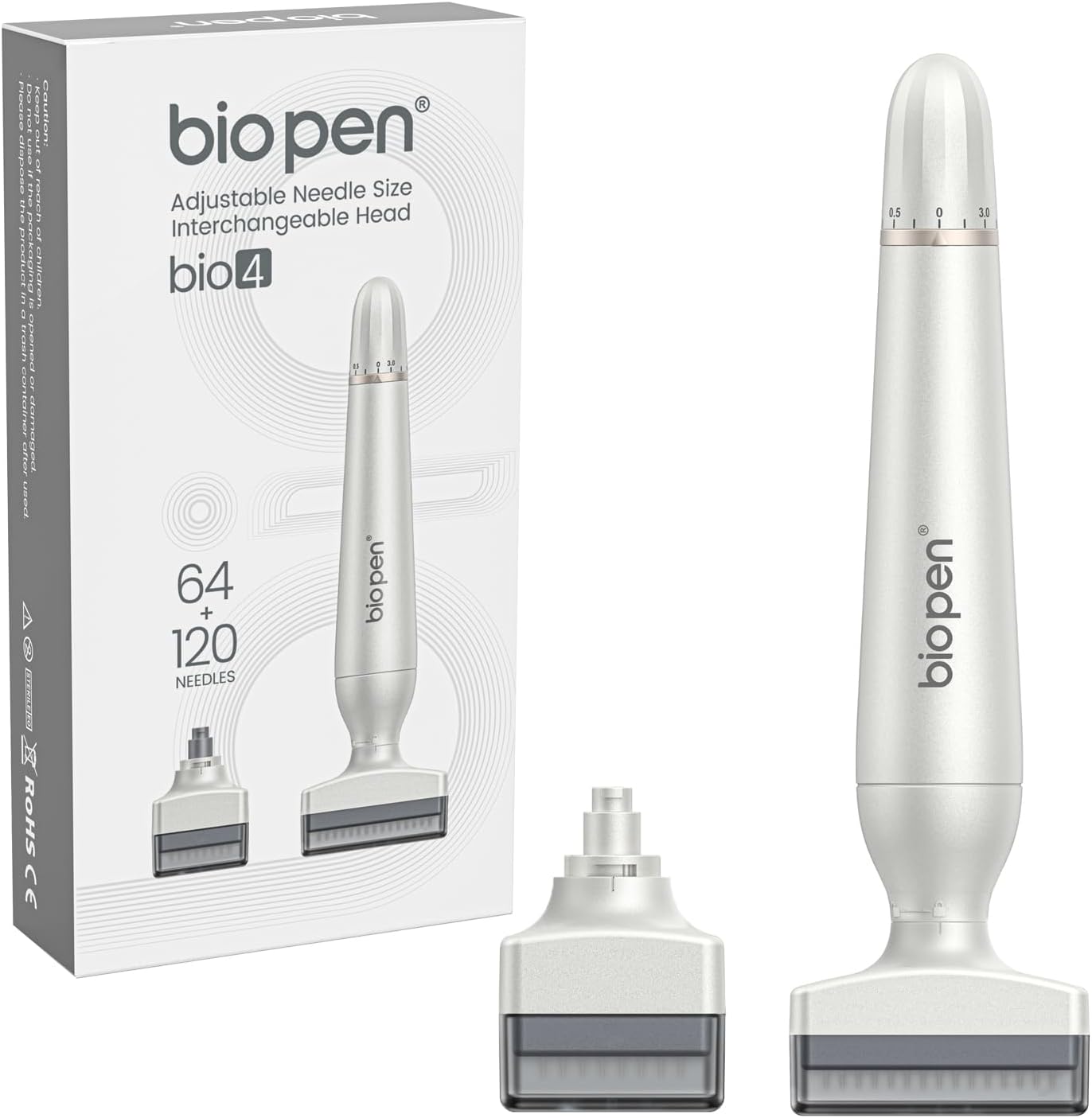 Derma Stamp- Adjustable Microneedle Hair Growth Stamp with 2 Replaceable Heads (120 & 64 Needles) for Thinning Hair and Hairline Care
