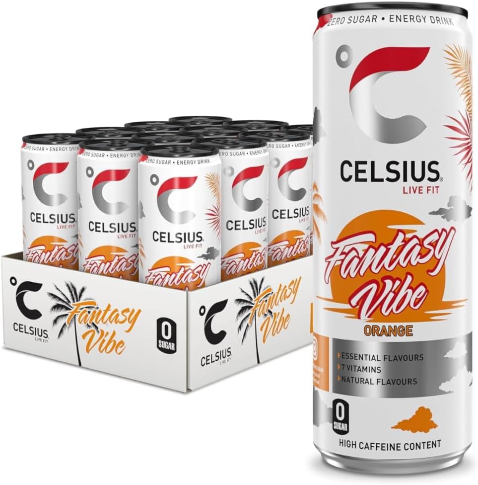 CELSIUS Sparkling Fantasy Vibe, Refreshing Energy Drink, 355ml (Pack of 12)